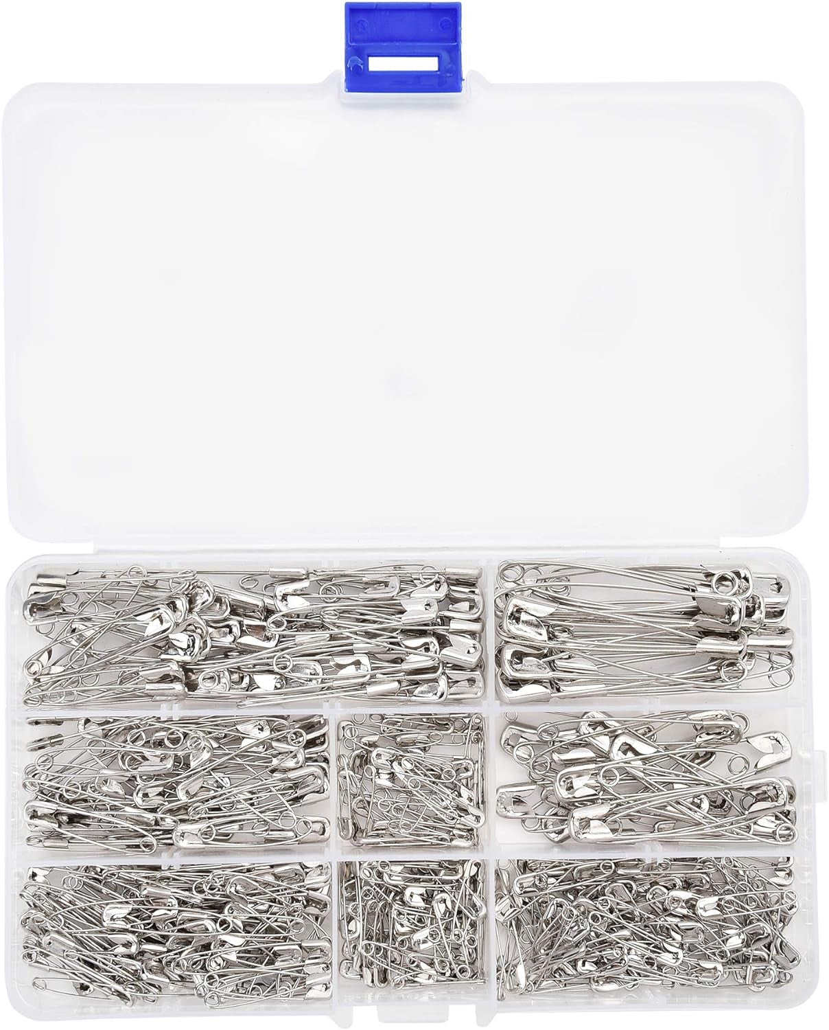 46 PCS Safety Pins, Premium Safety Pins Metal Silver Sewing Pins Set Durable Assorted 7 Sizes 19Mm - 54Mm for Home Office Use Art Craft Sewing Jewelry Making