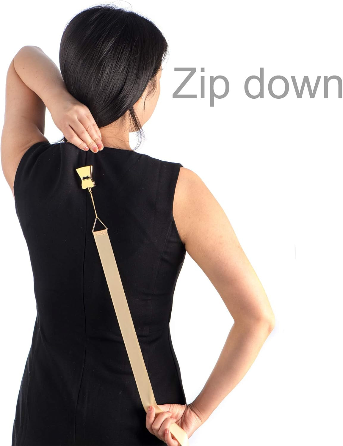Dress Zipper Helper, Zipper Puller Helper for Dress, Zipper Pull Assistant Easy Zip up Dress by Yourself, Unique Design Works on Multiple Zipper Types and Ensure a Firm Grip