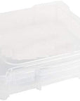 6912AB Essentials One-Compartment 12" X 12" Box, Art & Craft Organizer, [1] Plastic Storage Case, Clear, 14.125" X 13.625" X 3"