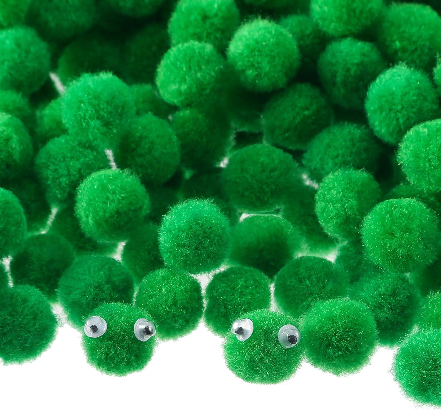 500 Pcs 0.5 Inch Polypropylene Pompoms for Craft Making, Small Pom Poms Balls Art and Craft DIY Decorations(Green)