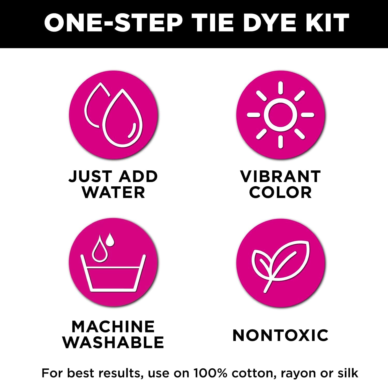 One-Step Tie Dye Kit, over the Rainbow, Easy Party Activity, Gift Idea, 15-Color Kit