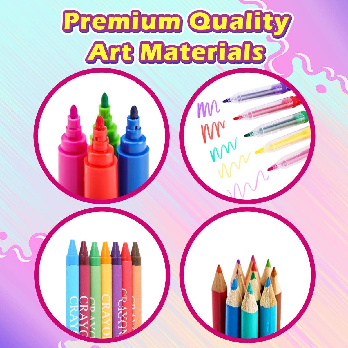 Drawing Painting Art Set for Kids - 238 Pieces Paint Makers Coloring Set School Supplies Kit Sketch Pad Easel Oil Pastels Crayons Watercolor Pencils Markers Toddler Boys Girls Age 3 4 5 6-12