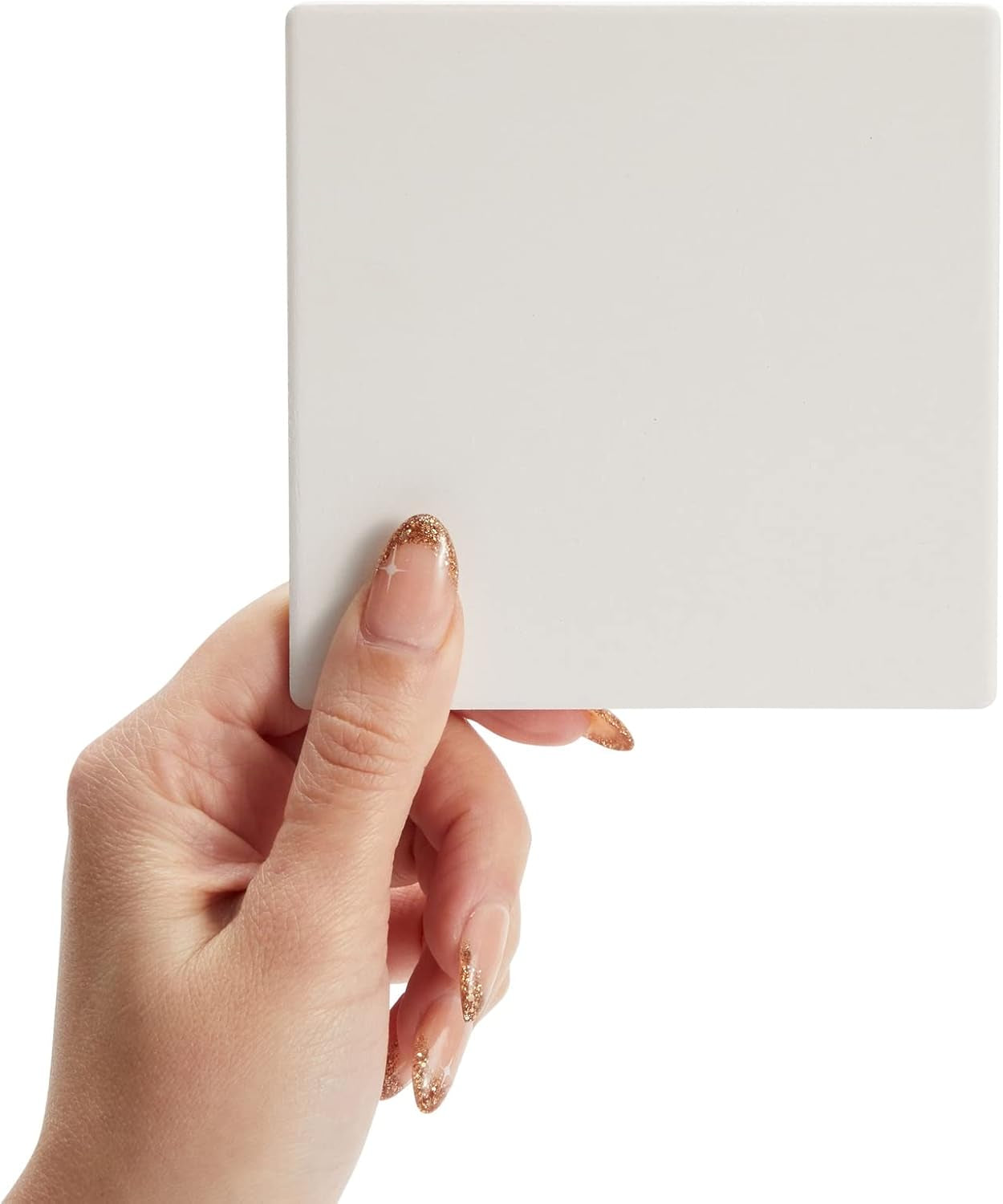 10 Pack White Unglazed Ceramic Tiles for Crafts with Cork Backing Pads for Coasters, DIY Arts and Crafts (4.25 X 4.25 In, Square)