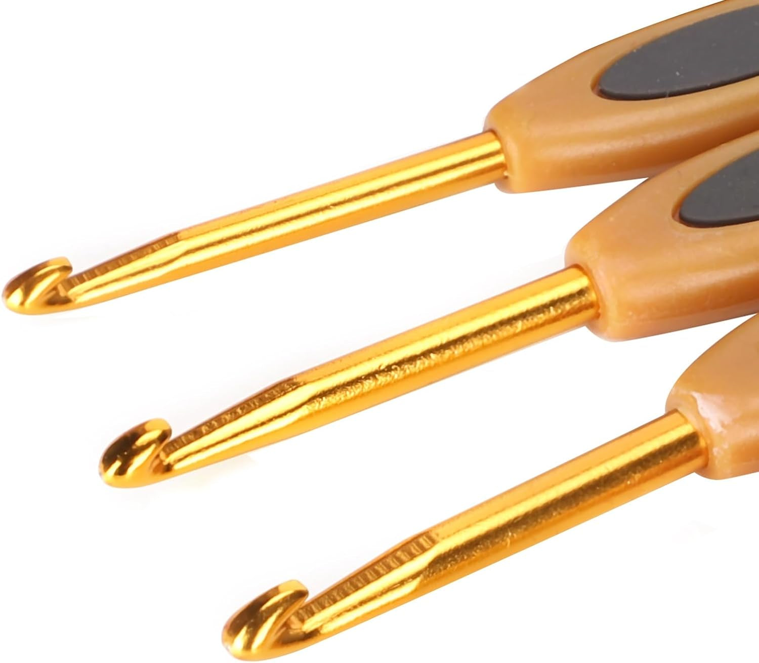 Crochet Hooks Sets 8Pcs Soft Touch Crochet Hooks Aluminum Ergonomic Knitting Needles Set for Crocheting Yarn Craft 2.5-6Mm