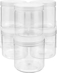 Slime Containers with Lids - 8 Pack Clear Plastic Jars for Kids DIY Crafts (12 Oz)