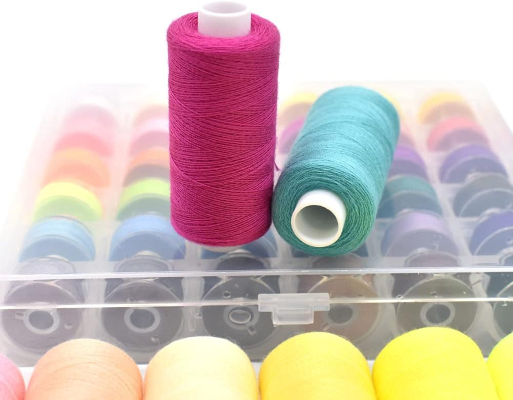 72Pcs 36 Colors Prewound Bobbins and Thread Spools for Hand &amp; Machine Sewing, Emergency and Travel, DIY and Home, 36 Colors 400 Yards per Polyester Thread Spools