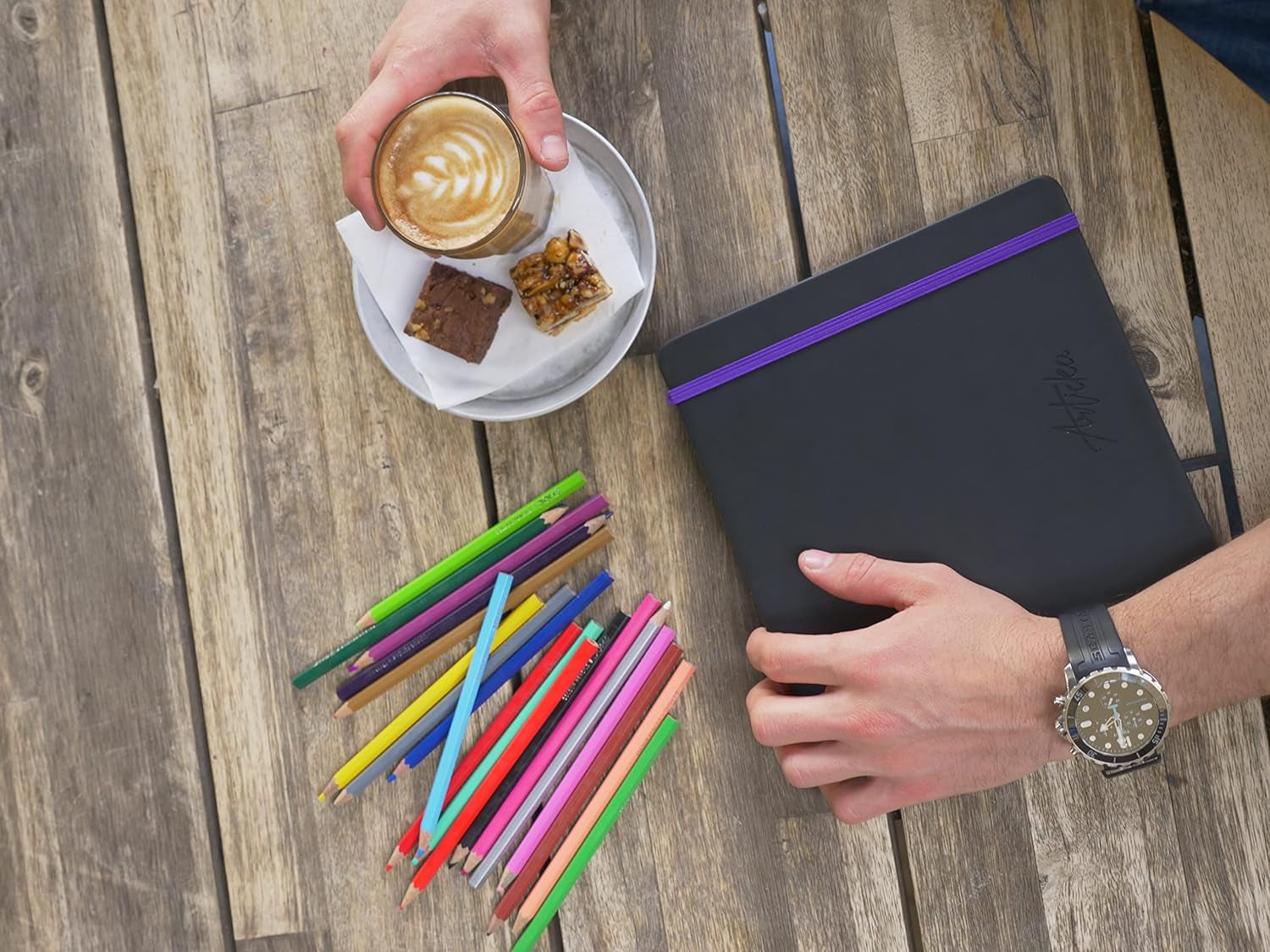 Note Spiral Bound Hardcover Sketchbook – Square Hardbound Sketch Journal - 8X8 Inch Art Book - 120 Pages - Elastic Closure - 180GSM Premium Paper - Ideal for Pencils, Graphite, Charcoal, Pen