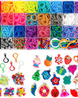 2600+ Loom Bands Set: Colorful Rubber Bands in 28 Colors with Container, 100 Clips, 152 Beads, 20 Pendant, 5 Backpack Hooks, 1 Instruction, Bracelet Making Refill Kit for Kids…