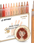 Skin Tone Acrylic Paint Pens, Paint Markers for Wood,Glass,Fabric,Rocks Painting Paint Pens (0.7Skin Tone)