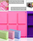 4 Pack Silicone Soap Molds,Rectangle Soap Mold,6 Cavities Silicone Molds for Craft Soap Making,Cake Chocolate Mold,With 100Pcs 3.5X5 Inches Bags