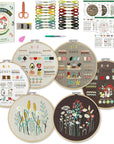 4 Stage Embroidery Kit for Beginners Adults, Easy to Learn 38 Different Stitches from Instruction & Video, Needlepoint Kits for Adults with Stamped Embroidery Patterns.