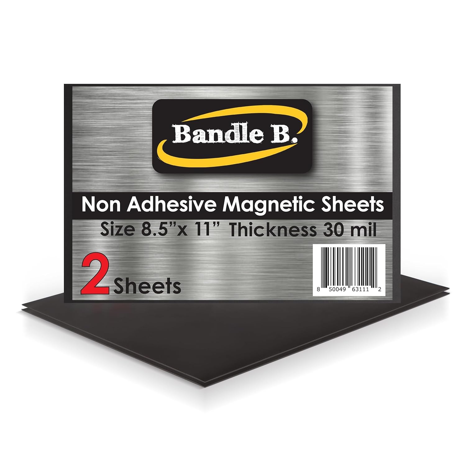 Bandle B Magnetic Sheets for Crafts 8.5"X11". Pack of 2. Flexible Non Adhesive Magnetic Sheet for Metal Cutting Die Storage. Easy to Organize and Cut for Arts &amp; Crafts or Scrapbooking. Thickness 30
