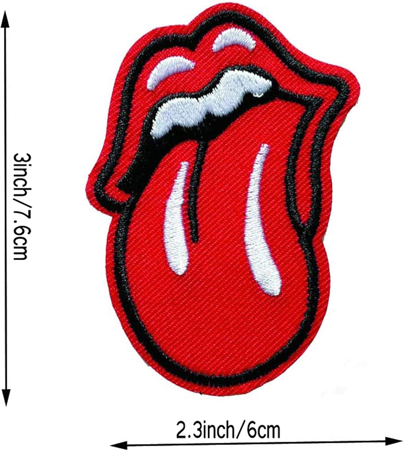 3 PCS Red Lips Tongue Patches Iron on Patches Embroidered Motif Applique Glitter Sequin Decoration Patches DIY Sew on Patch for Jeans Clothing Tattoo Biker Punk Embroidered Applique Sequins Badge