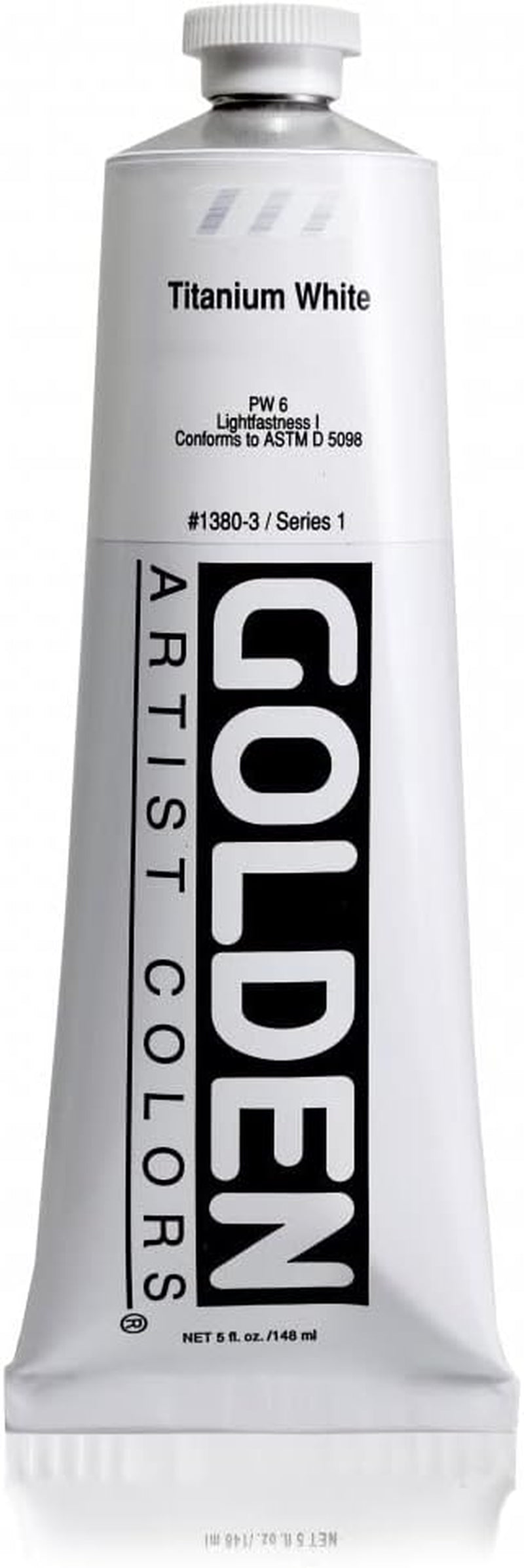 Heavy Body Acrylics by GOLDEN, Titanium White, 5 Fl. Oz. Tube, Professional Acrylic Paint, Opaque