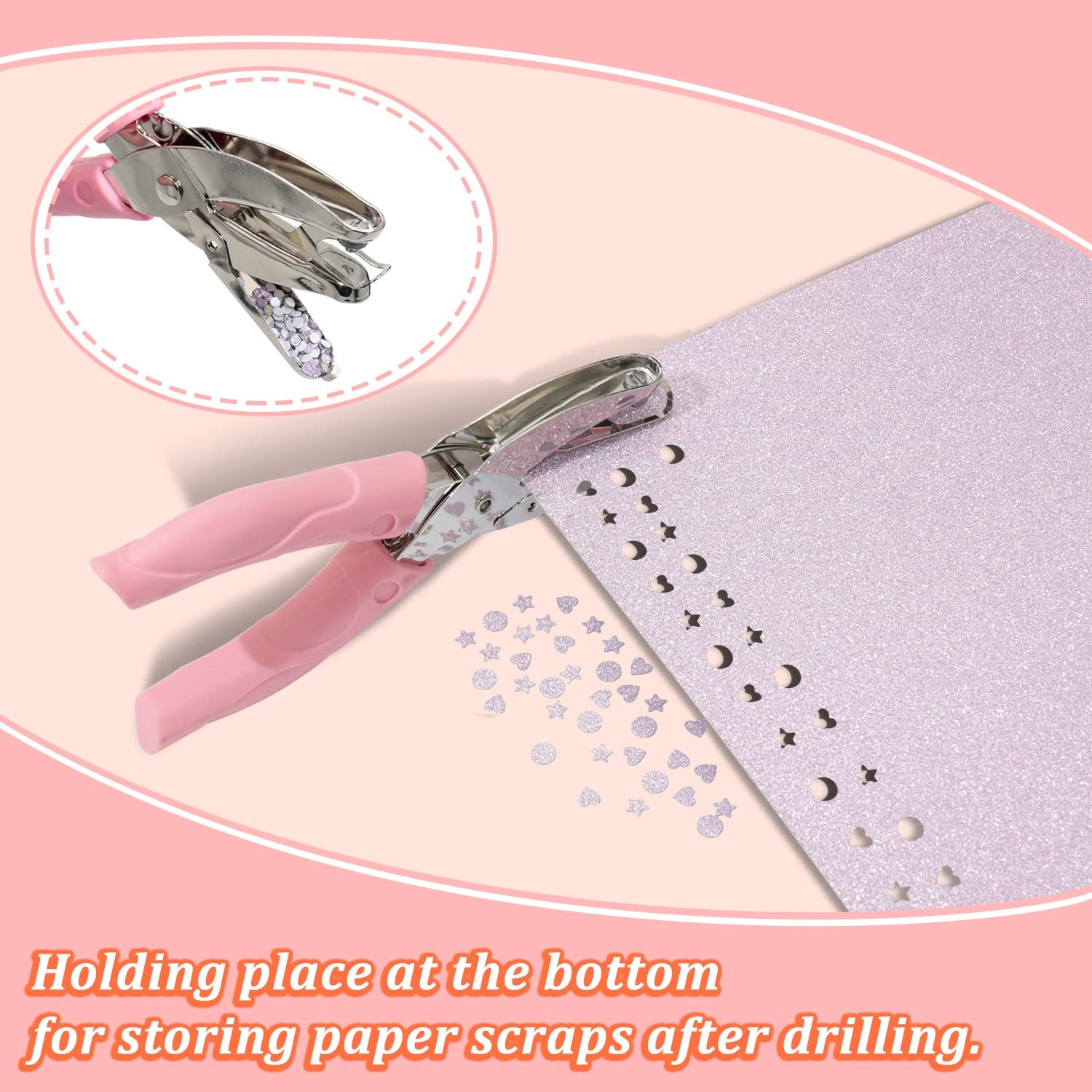 3 Pieces Metal Handheld Paper Punch Single-Hole Tag Punch Set with Plastic Handle for Circle Holes for DIY Craft Tag