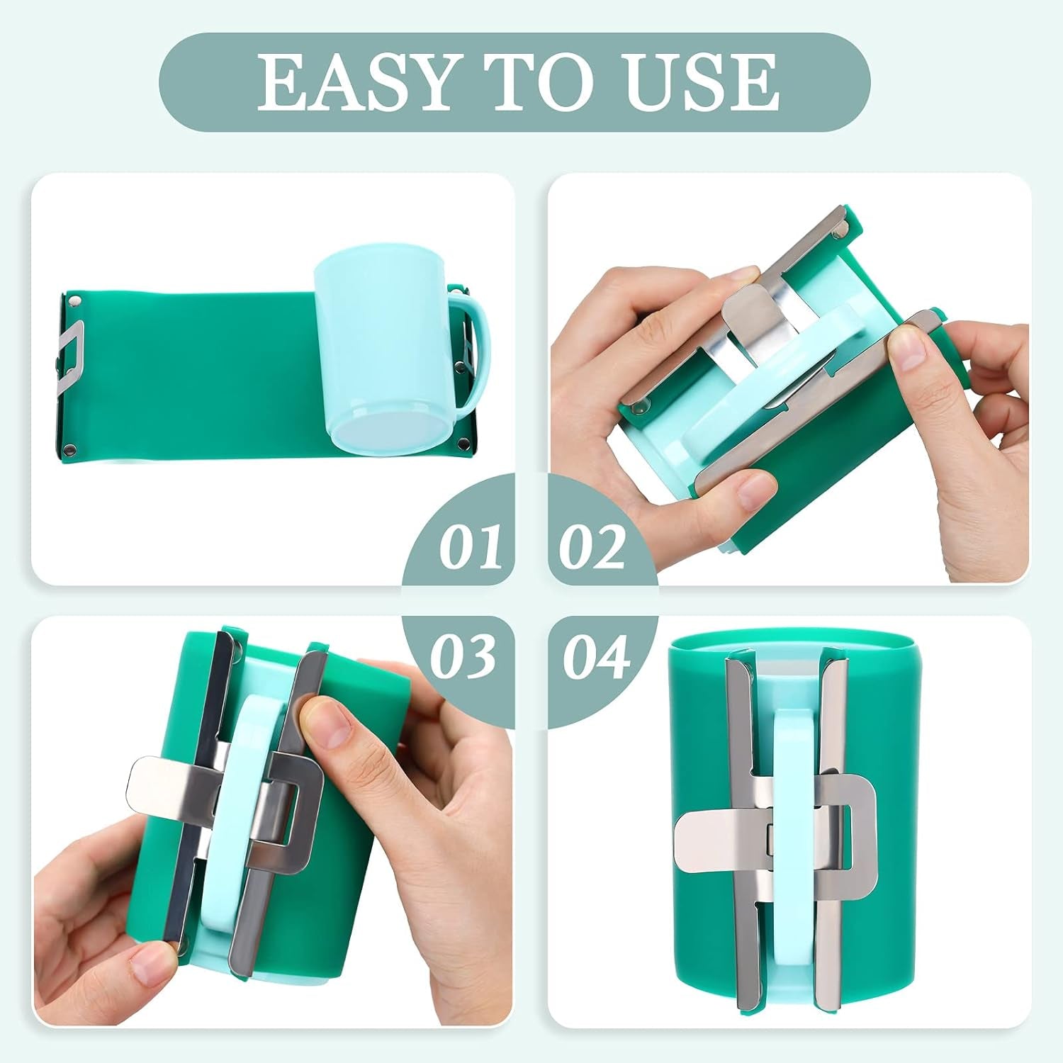 15 Oz and 11 Oz Silicone Mug Clamp, 3D Sublimation Silicone Mug Wrap Cup Clamp Fixture for Mugs Printing