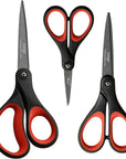 3 Pack Titanium Scissors All Purpose - Non Stick Stainless Steel Sharp Scissors Set Heavy Duty for Office School Sewing Crafting Cutting Fabric Paper, Comfortable Grip, 5”, 7” & 8”