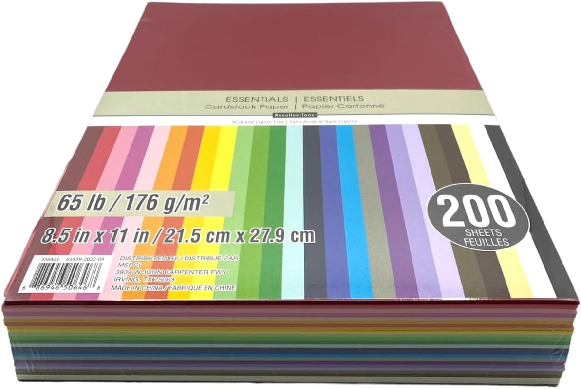 Cardstock Paper, Essentials 20 Colors - 200 Sheets 8-1/2 X 11
