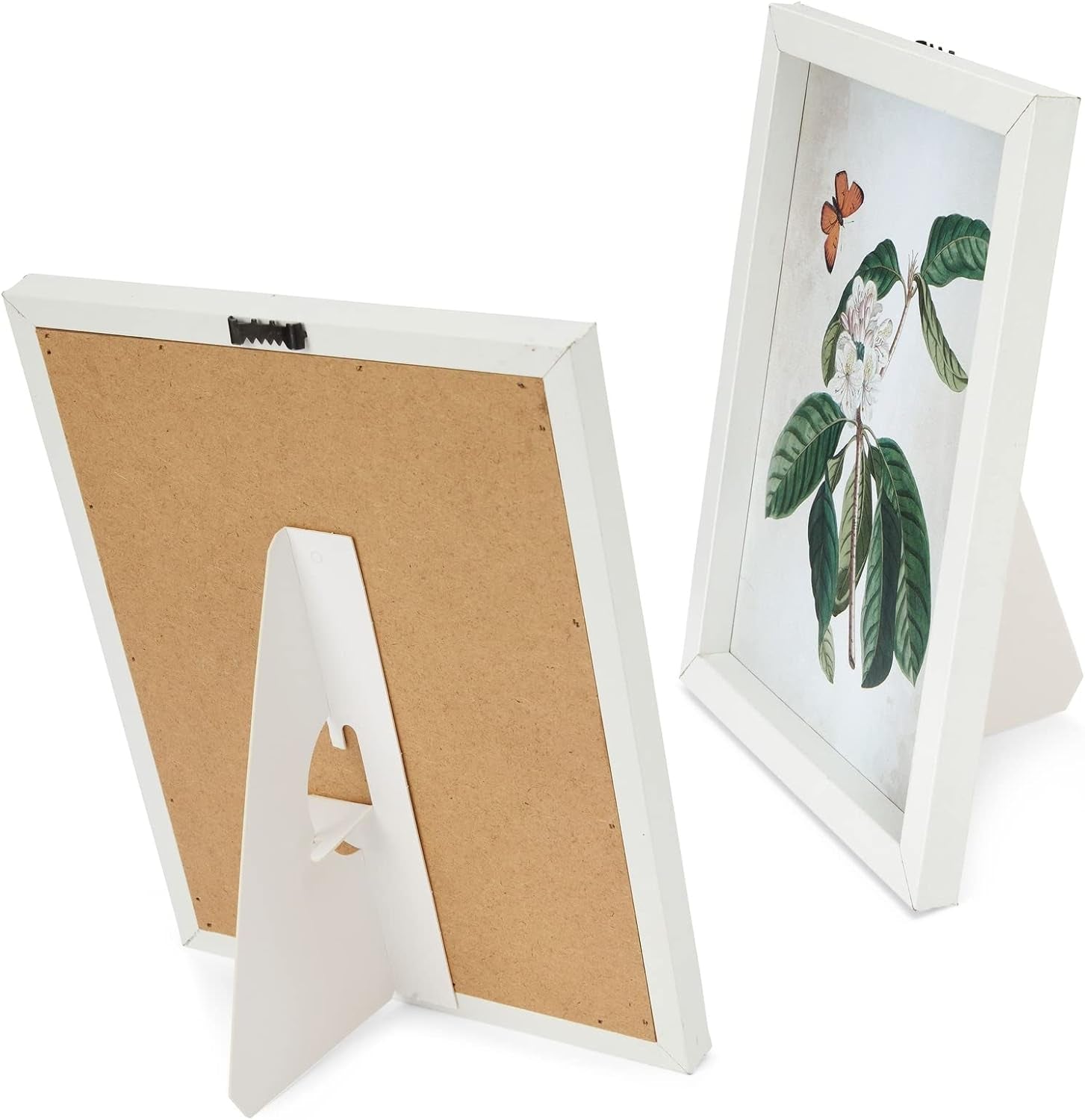 50-Pack Self-Stick 7 in Cardboard Easel Backs, Picture Frame and Art Easel Stand Bulk Pack for Photographs, Artwork, Posters, Signs, and Craft Projects (White)