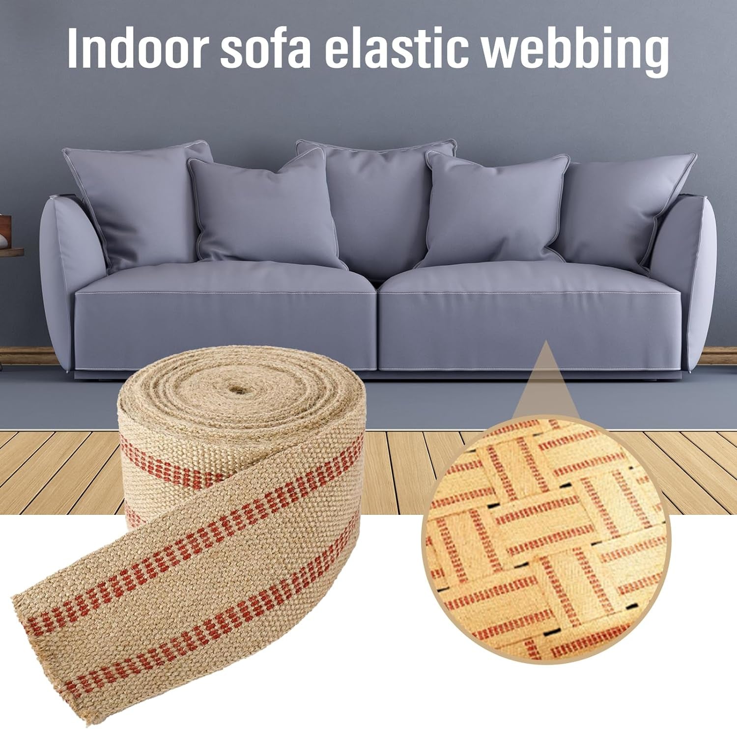 Craft Jute Webbing Tape, 3.5&quot; X 10 Yd,11 Lbs Heavy-Duty for Chair Repair, Crafting, Burlap Ribbon, Upholstery