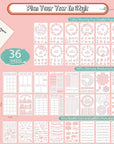 36Pcs Bullet Journal Stencils Templates Set (5.1 * 7.9 Inch) - Bullet Journals Accessories/Supplies Kit - Journal Stencils for Bullet Journaling - Planner Stencils for A5 Dotted Journal