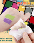 Face Body Paint, 15 Color Professional Face Painting Palette for Art Theater Halloween Party Cosplay Clown Sfx Makeup for Women Adults, Non-Toxic Washable