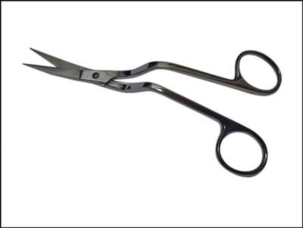 6 Inch Stainless Steel Applique Duckbill Scissors Blade with Offset Handle &amp; 6 Inch Machine Embroidery Double Curved Scissors Bundle