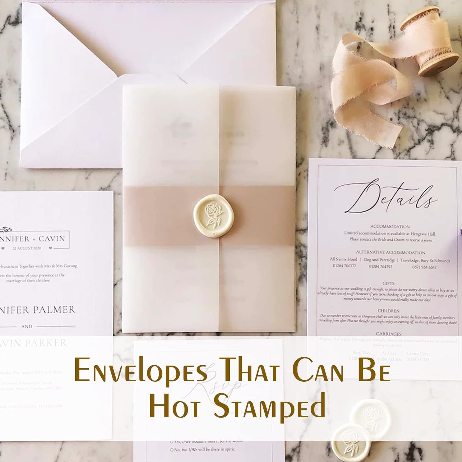 70 Pack Pre-Folded Vellum Jackets for 5X7 Invitations, Vellum Paper 5X7 for Invitations, Transparent Paper Vellum Envelopes for Wedding Invitations Wraps - Translucent Birthday Invitation Paper