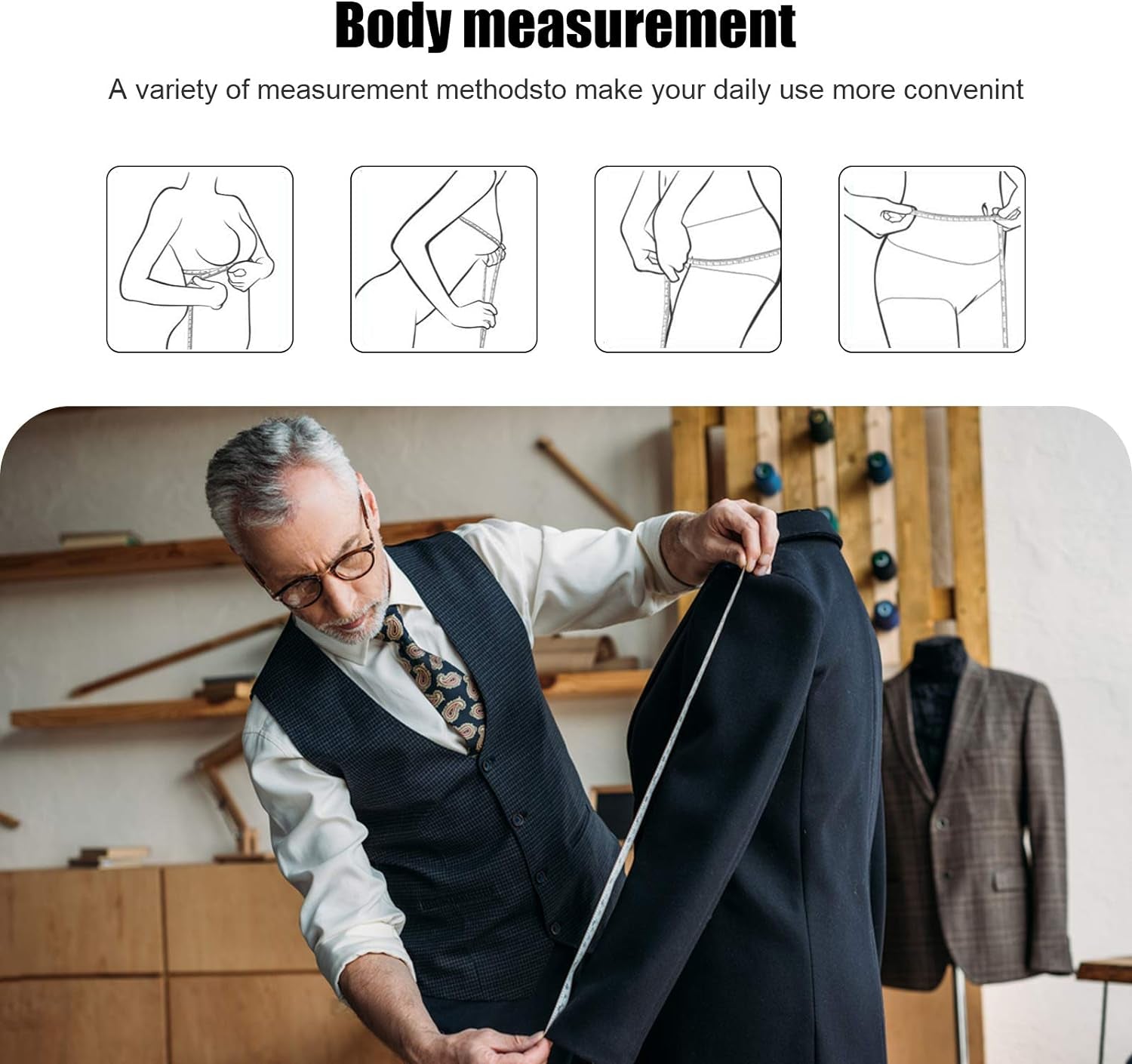 Tape Measure, 10 Pack Measuring Tape for Body 60 Inch, Retractable Fabric Small Tape Measure for Sewing Tailor Medical Craft Cloth