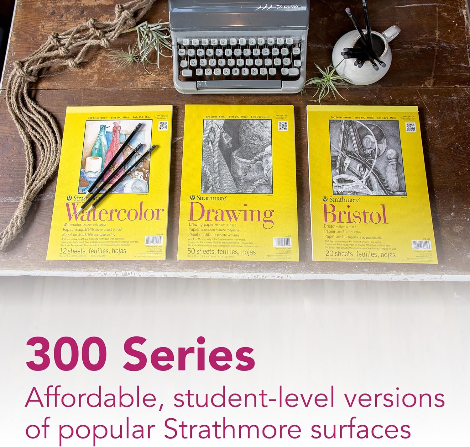 300 Series Sketch, 9X12, White 100 Sheets