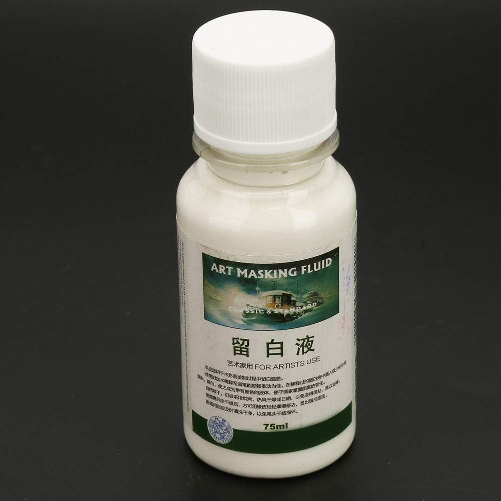 Pigment Covering Liquid, Watercolor White Liquid Art Masking Fluid for Watercolor Painting and Various Art Projects (75ML)