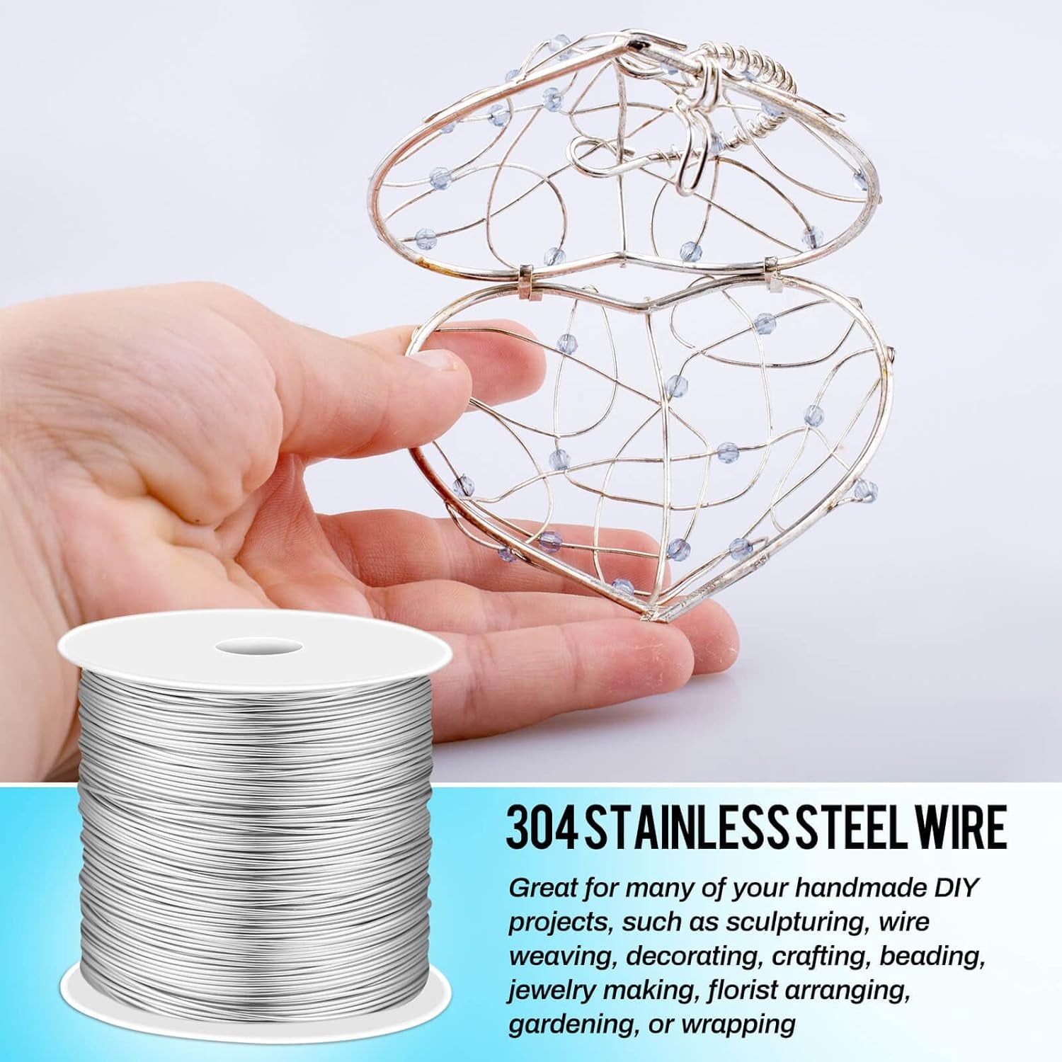 24 Gauge Stainless Steel Wire for Jewelry Making, Bailing Wire Snare Wire Wrapping for Craft and Jewelry Making