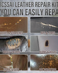 Black Leather Repair Kit for Car Interior, Leather Seat Repair Kit for Cars, Vinyl Repair Kit Repairs Tears & Burn Holes from Furniture, Jacket, Chair, Sofa and Purse, with Color Matching Guide