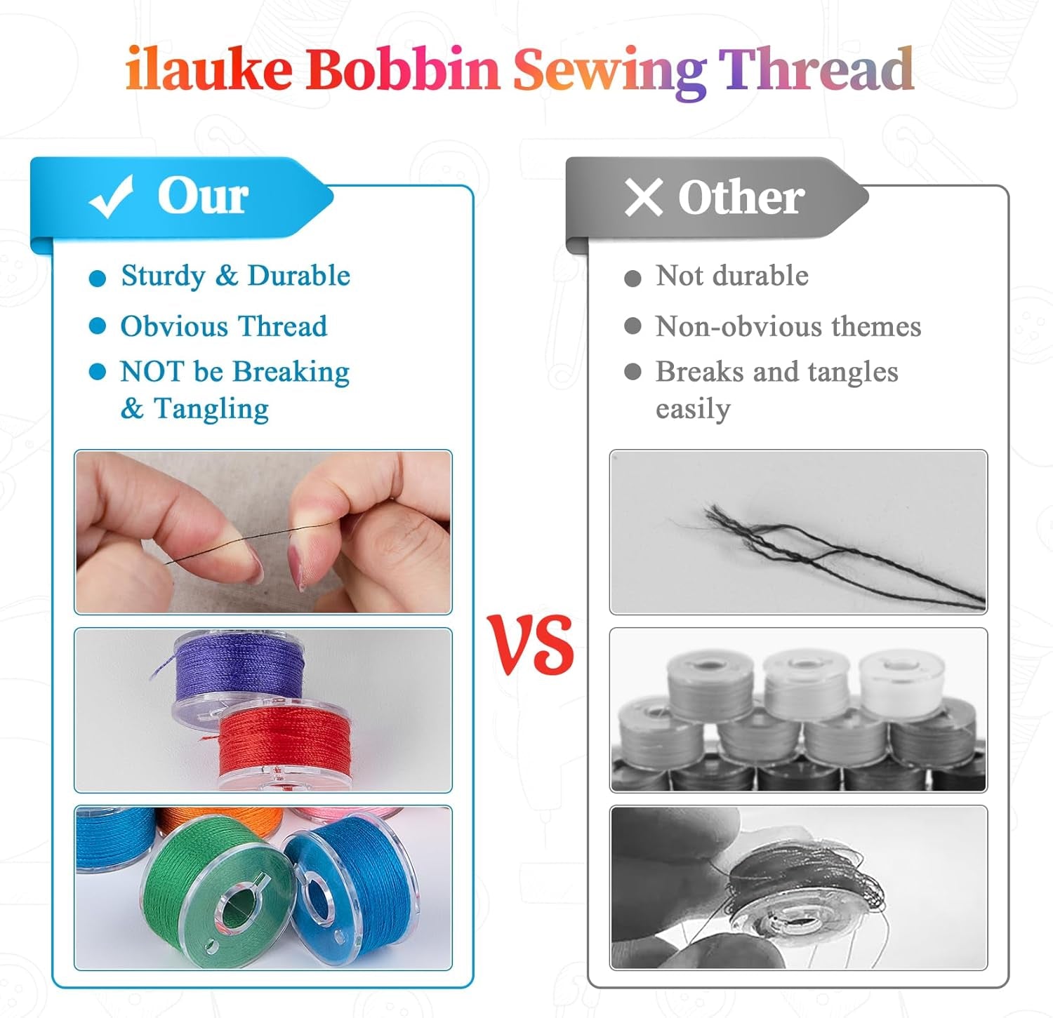 210 Pcs Bobbins Sewing Thread, Sizea Class15 Prewound Sewing Bobbins for Sewing Machine, 36 Colors Polyester Sewing Threads Compatible for Brother/Singer/Babylock/Janome Machine, 60WT