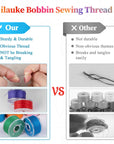 210 Pcs Bobbins Sewing Thread, Sizea Class15 Prewound Sewing Bobbins for Sewing Machine, 36 Colors Polyester Sewing Threads Compatible for Brother/Singer/Babylock/Janome Machine, 60WT