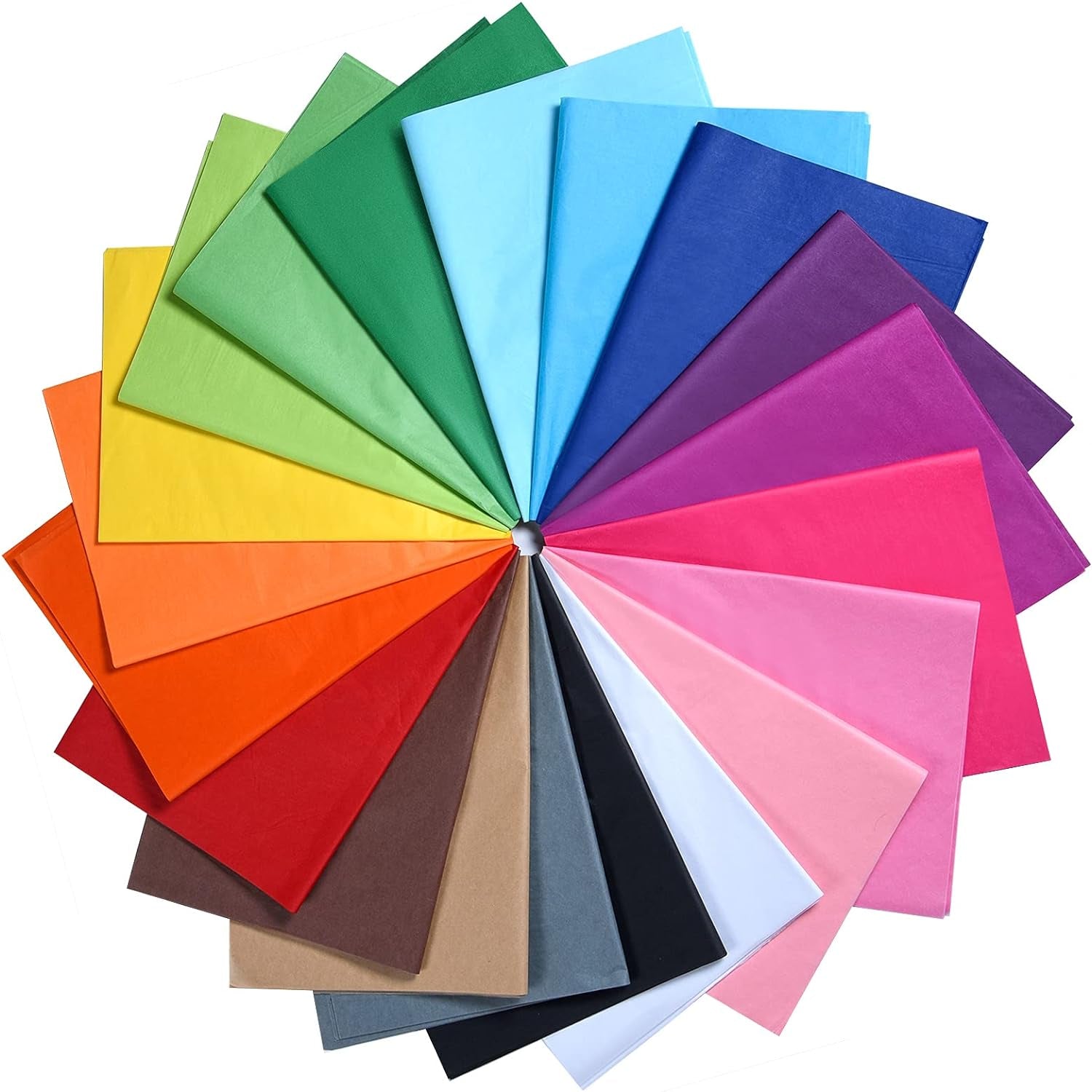 100 Sheets Multicolor Tissue Paper Bulk 20" X 14" Gift Wrapping Tissue Paper 20 Assorted Colored Art Tissue Paper for Craft Floral Birthday Party Festival Gift Wrapping Decorative(100)