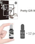 White & Black Alcohol Ink Set - 4 Ounce White and Black Alcohol-Based Inks for Resin Petri Dish Making, Epoxy Resin Painting, Yupo Paper - Alcohol Paint Color Dye for Resin Art, Tumbler - 60Ml Each