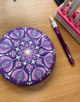Erasable Soapstone Marker with Holder Idea for Dotting Mandala Art Guidelines on Dark Surfaces - White Grey Color