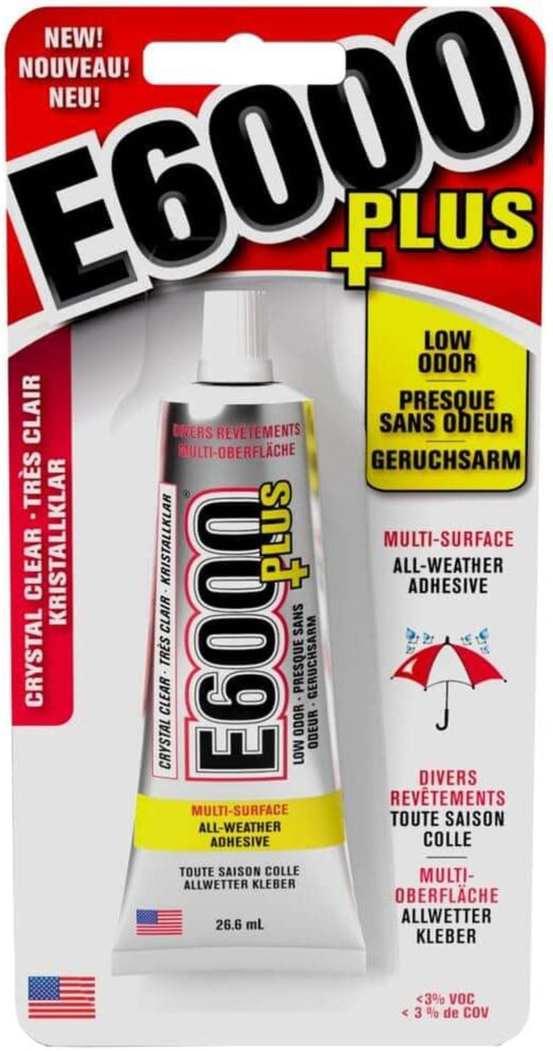Eclectic Products Inc. plus Multi-Purpose Clear Glue, Waterproof and Paintable, Strong Flexible Craft Adhesive for Wood, Glass, Fabric, Ceramic, Metal and More, 26.6Ml