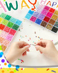 6720 Pcs 4Mm Seed Beads for Jewelry Making Kit, 6/0 48 Colors Bracelet Beads Pony Beads Waist Beads Kit with Pendant Charms Kit and Letter Beads