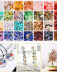 Crystal Beads for Ring Making, 28 Colors Chips and Gemstone Beads, Ring Making Kit with Plastic Box for Jewelry, Bracelets, Earring Making Supplies