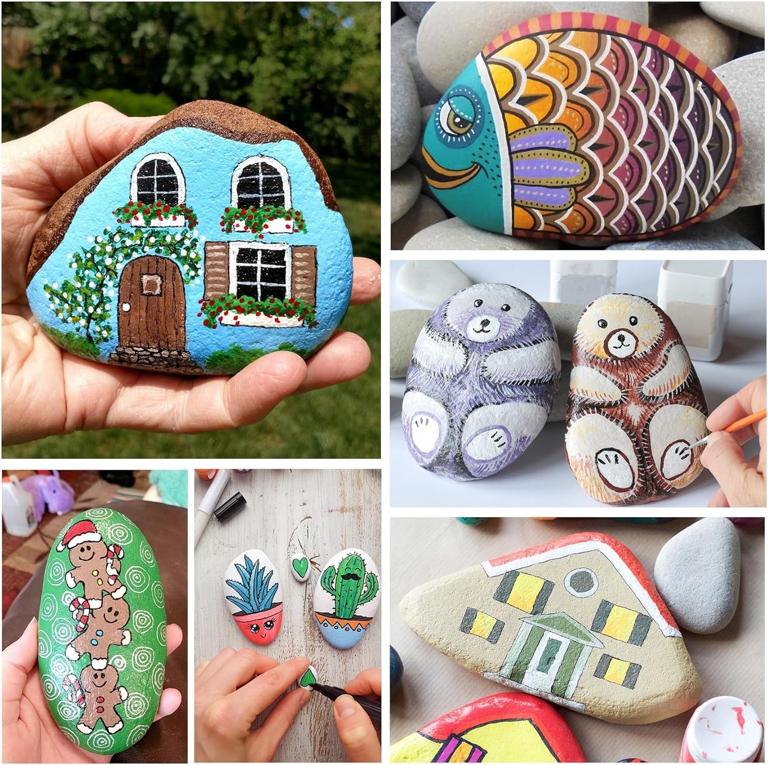 15 Pcs Extra Large Rocks for Painting, 4-5 Inch River Rocks Painting Stones Smooth Flat Rocks for Painting, Natural Rocks to Paint for Arts DIY Crafts Kids Painters