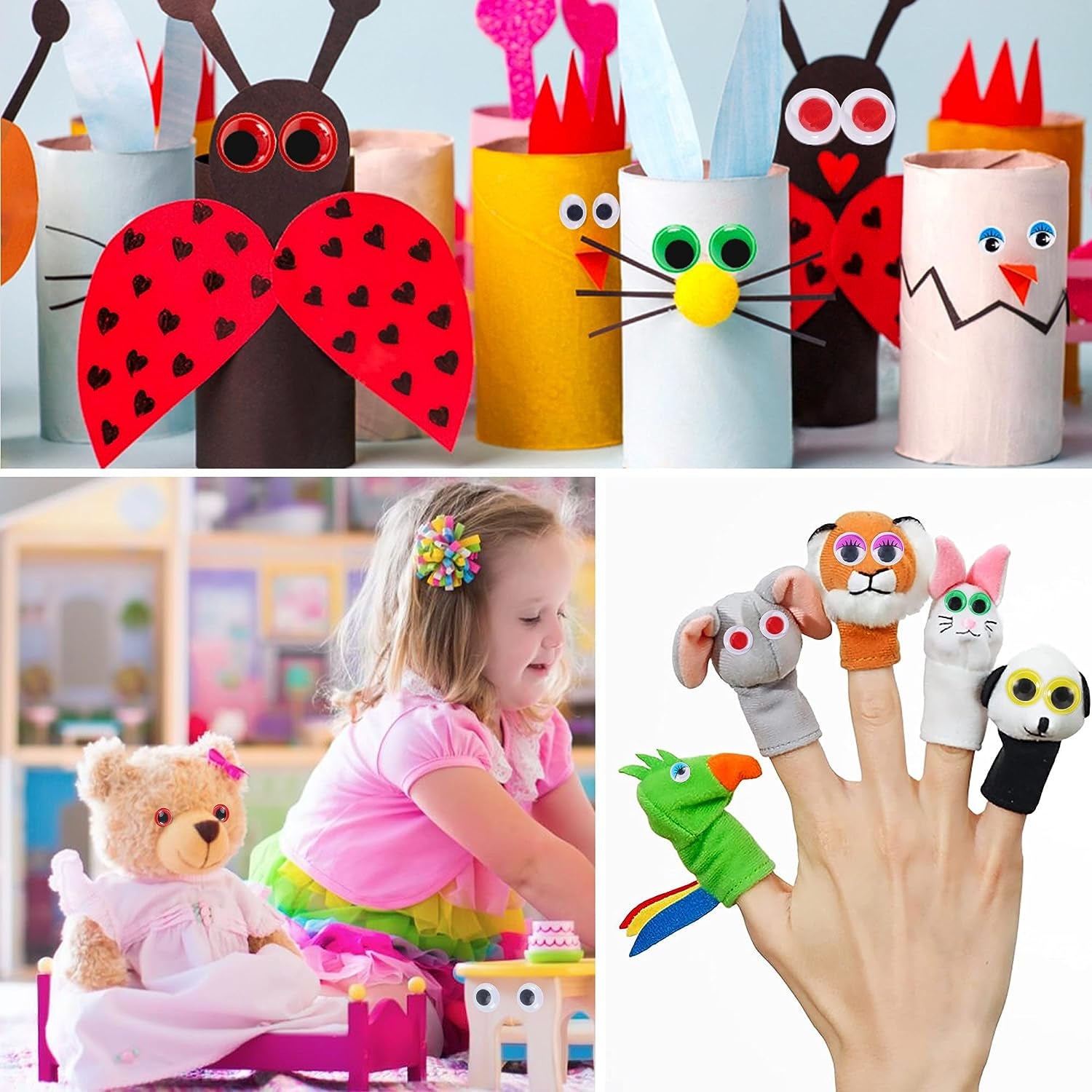 2500PCS Googly Eyes, 48 Styles Googly Eyes Self Adhesive for Crafts, Multi Colors and Sizes Wiggle Eyes for DIY Art Projects Craft Supplies