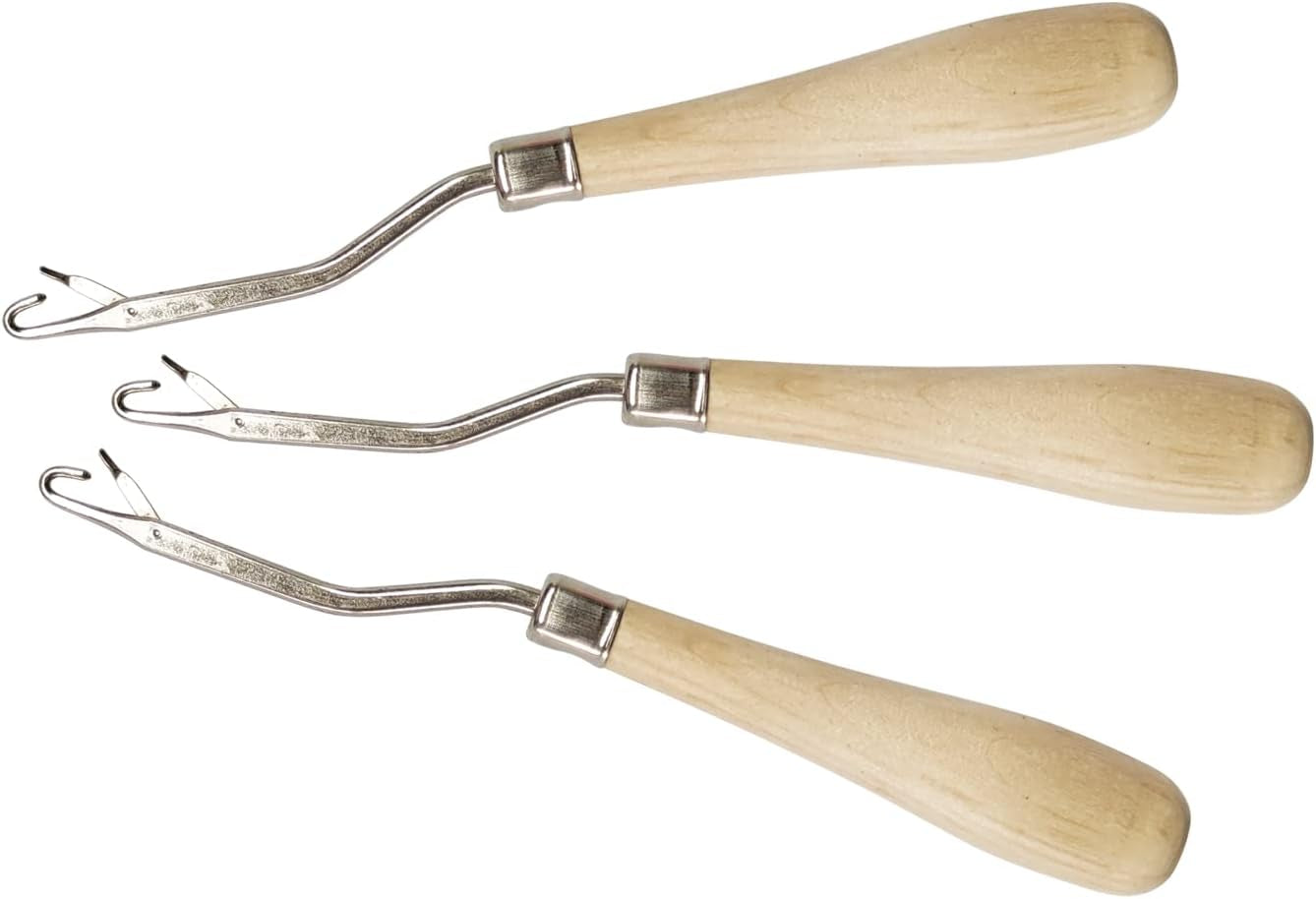 Latch Hook Tools, 3Pack Wooden Bent Latch Hooks