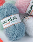 Pastel Scrubby Yarn for Dishcloths Crocheting 10 Skeins Package (Type B) - Polyester 100%, 1.4Oz(40G) Each, 98 Yards per Skein