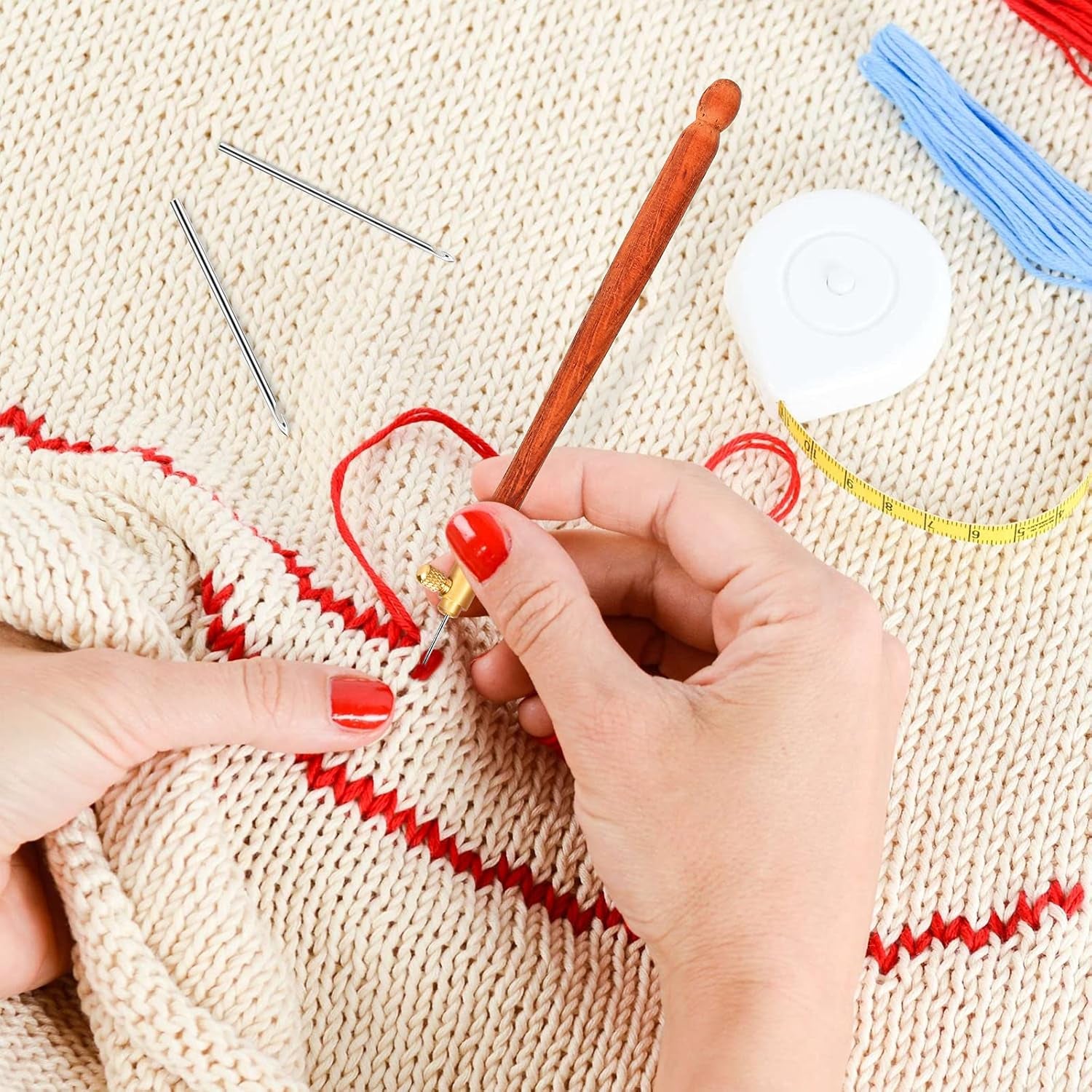 Tambour Hook with 3 Needles 70 100 120 Embroidery Beading Crochet Tools Kit