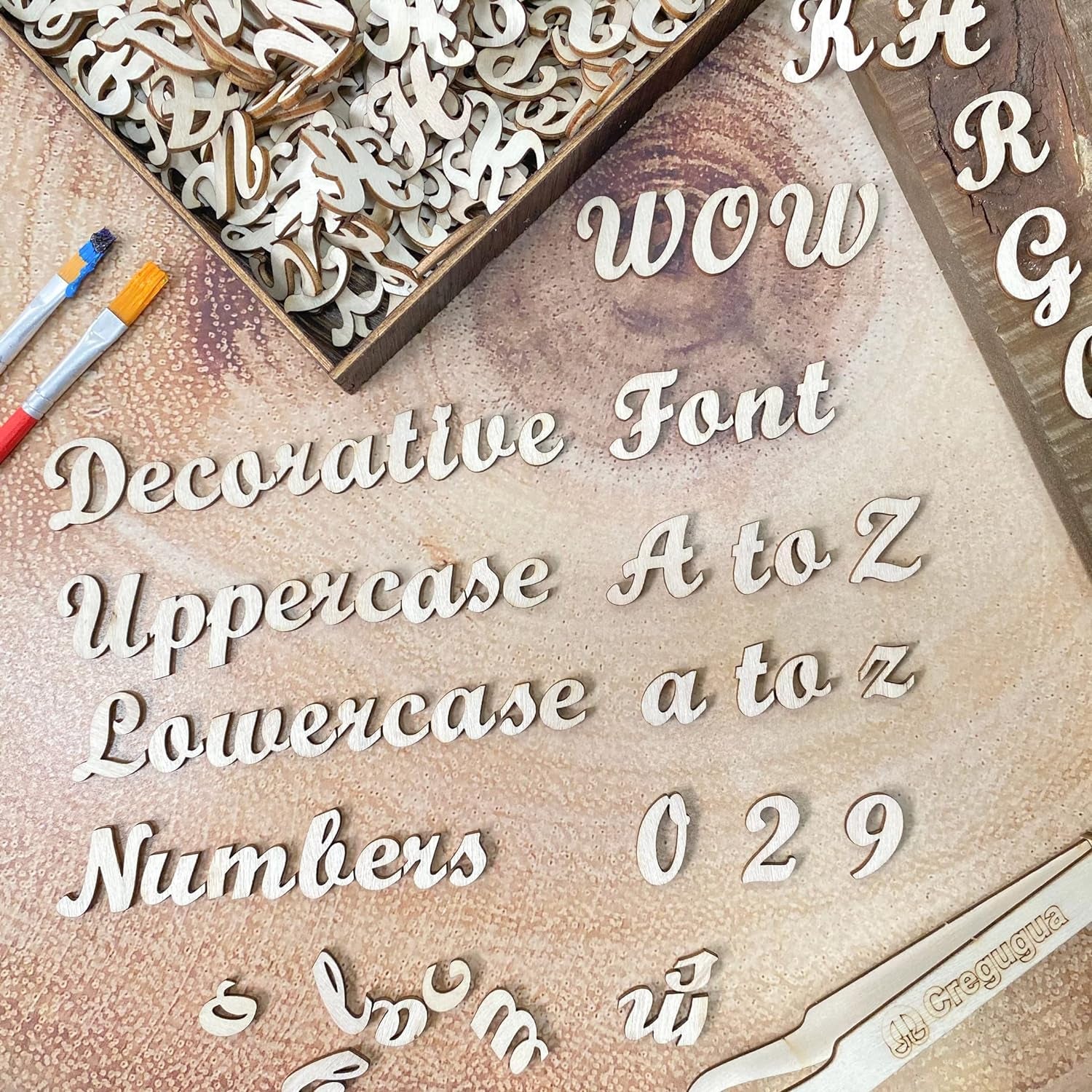 552 Pieces 0.75 Inch Mini Unfinished Wooden Letters Uppercase &amp; Lowercase Unpainted Wooden Numbers Blank Wood Letters Storage for Scrapbooking Crafts