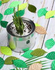 150 Pieces Fake Fabric Leaves Mixed Artificial Leaves for Scrapbook, Craft Project, Wedding, Party Decoration (Green Series)