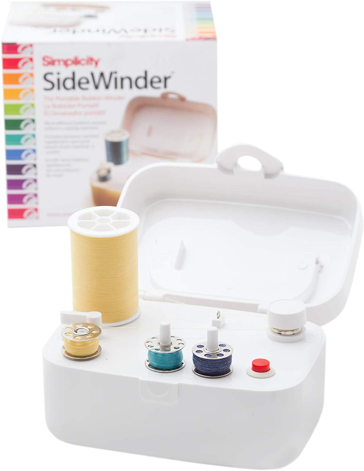 388175A Sidewinder Portable Automatic Bobbin Winder Machine, 120 Voltage, White