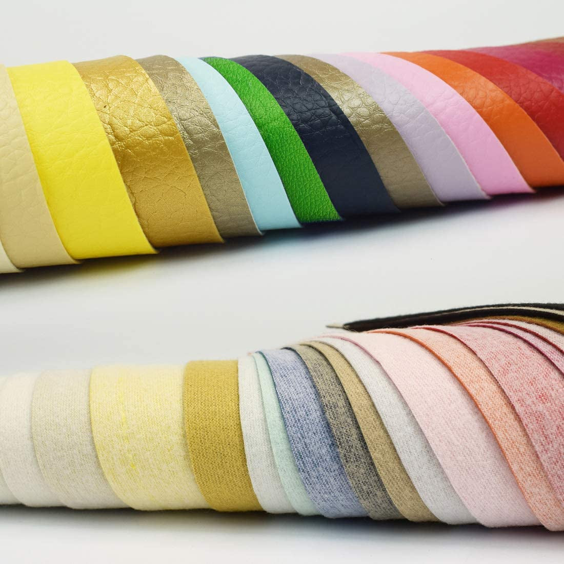 24 Pieces 8"X13.4"(20X34Cm) Colored Faux PU Leather Sheets Upholstery Crafts Fabric for Bag Making, Hat Making, Hair Crafts Making, DIY Jewelry Making, Sewing, Shoe Making